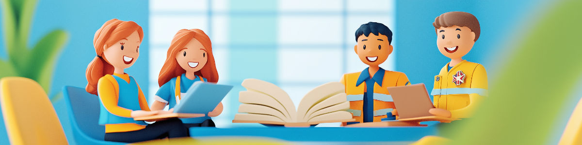 Firefighters in training session for Spanish emergency vocabulary